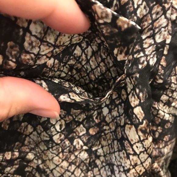 Theory Ananine Snake Lace Shirt Dress 0 silk tan gray black brown - Picture 6 of 13